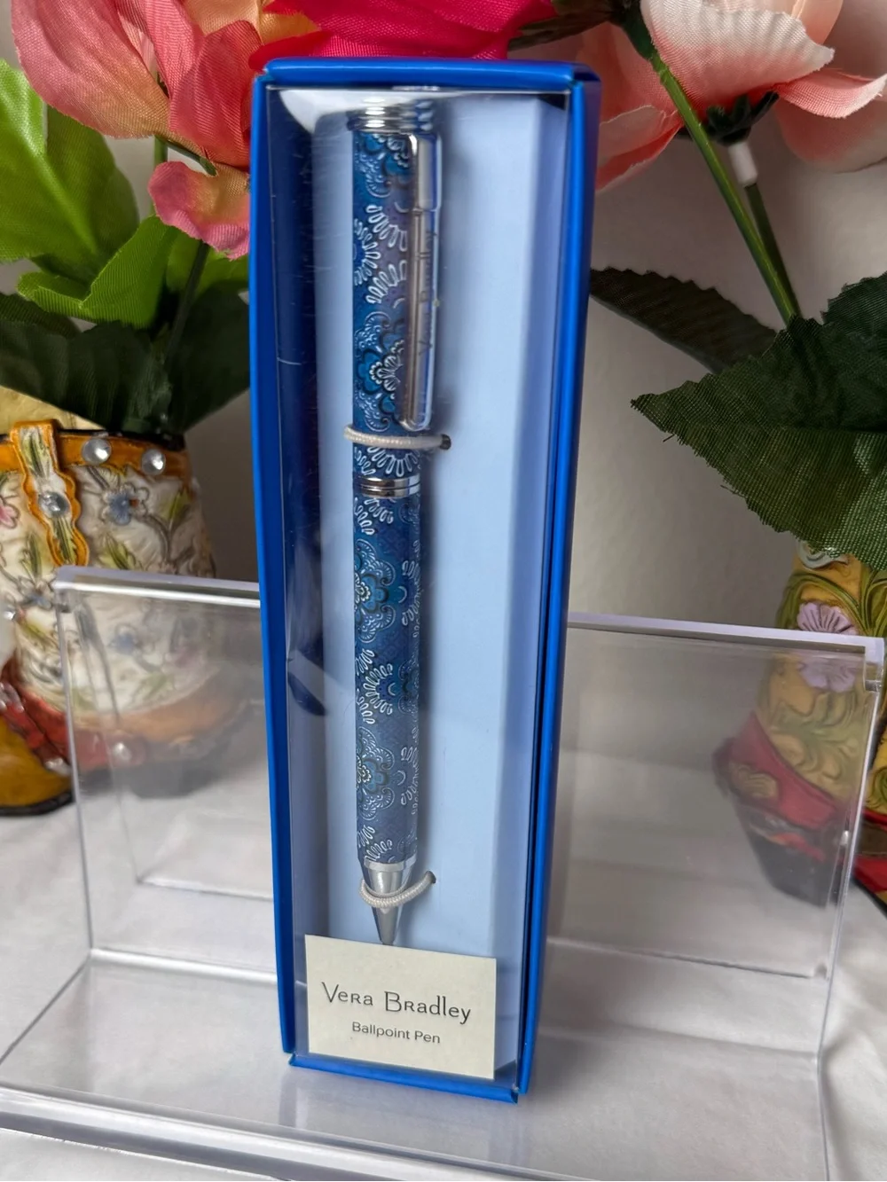 NWT Vera Bradley Blue Tapestry Ball Point Pen